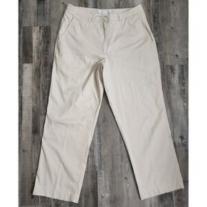 Nike Golf Pants Womens 14 Beige Khaki Cotton Blend Straight Leg Trousers